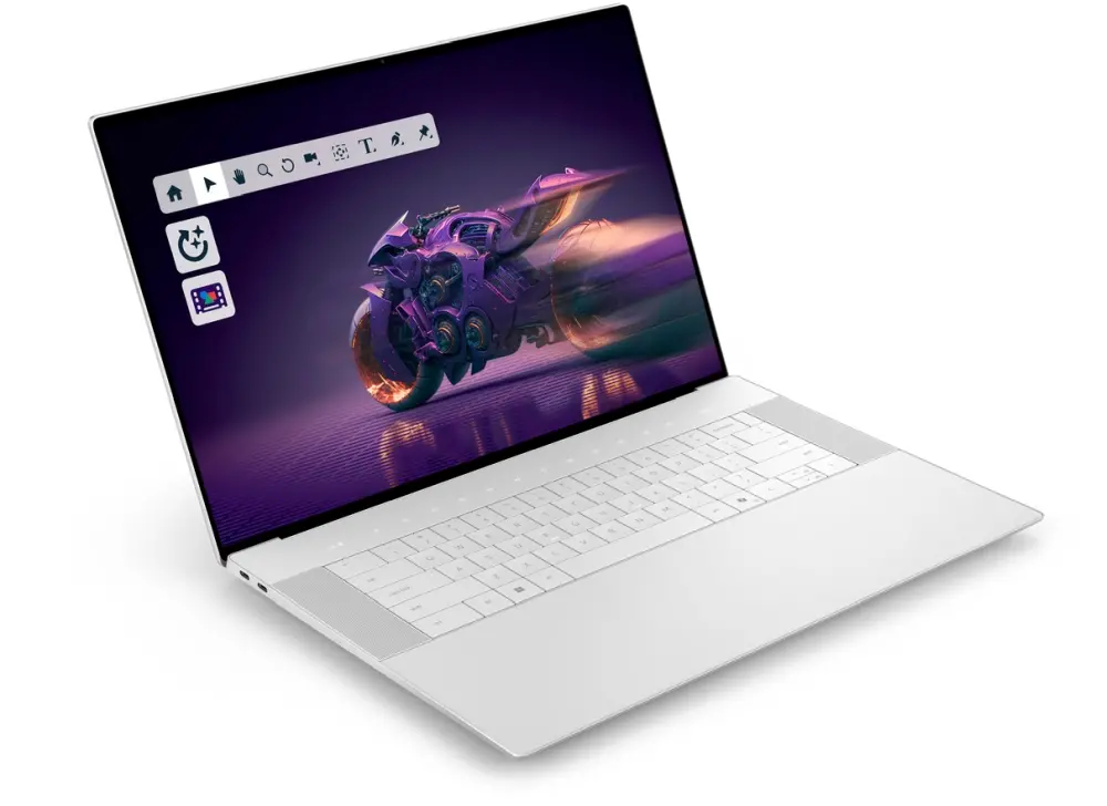 Лаптоп, Dell 16 Premium DA16250, Intel Core Ultra 9 285H (16 Cores, up to 5.4GHz Turbo), 16.3", Touch 4K OLED, 400 nit, 48-120Hz, 32GB, LPDDR5X, 7467MT/s, integrated, 1TB M.2 SSD, NVIDIA RTX  5060, 8GB GDDR7, FHD IR Cam and Mic, Wi-Fi 7, FPR, Backlit Kb, Win11 P - image 1