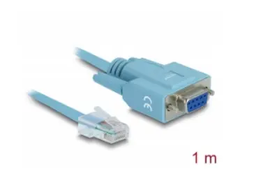 Σειριακό καλώδιο Delock RS-232 DB9 F (με βίδα) - RS-232 RJ45 M - 1m, για κονσόλες δρομολογητών CISCO, switches, σημείων πρόσβασης - 1