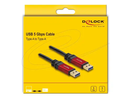 Delock Cablu USB 3.0 Type-A tată > USB 3.0 Type-A tată 3 m metalic - 4
