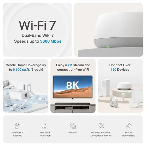Ασύρματο ρούτερ TP-LINK Deco Deco BE22(2-pack) BE3600, 2x 1GbE, Wi-Fi 7 - 3
