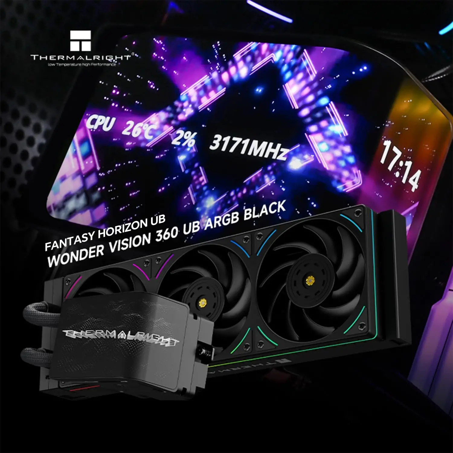 Thermalright водно охлаждане Water Cooling WONDER VISION 360 UB ARGB Black - 6.67 inch Curve OLED Display - image 8