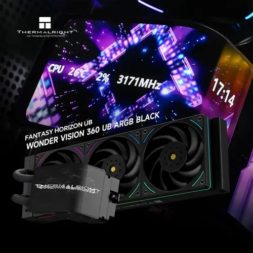 Thermalright водно охлаждане Water Cooling WONDER VISION 360 UB ARGB Black - 6.67 inch Curve OLED Display - image 8