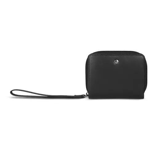 Portofel din piele Bugatti Black Magic, cu fermoar, negru - 1