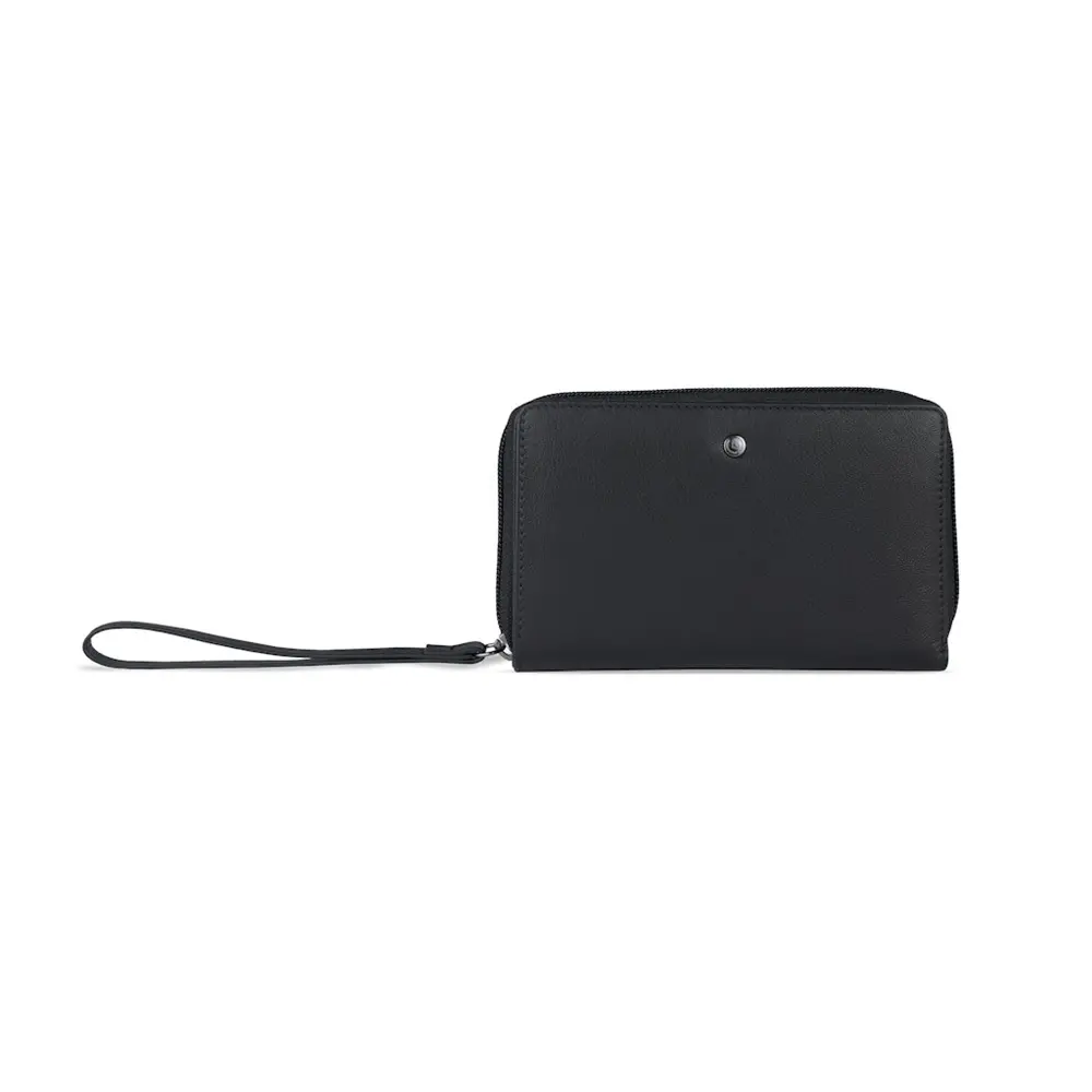 Кожен портфейл Bugatti Black Magic, с цип, черен