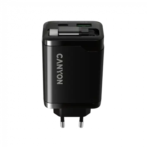 CANYON charger OnCharge 65RC Build-In Cable USB-C 65W 1xPD 1xQC EU Black - image 3