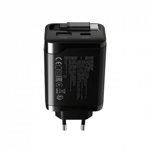 CANYON charger OnCharge 65RC Build-In Cable USB-C 65W 1xPD 1xQC EU Black - image 4