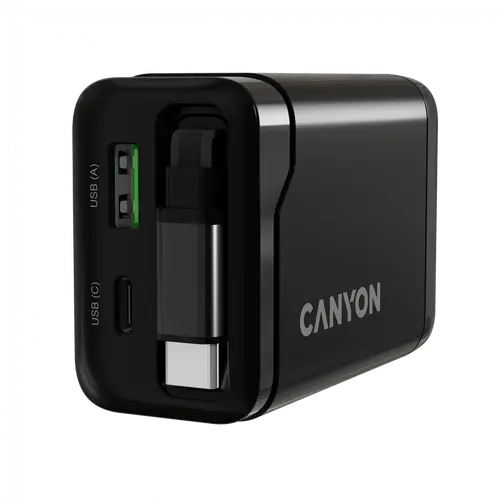 CANYON charger OnCharge 65RC Build-In Cable USB-C 65W 1xPD 1xQC EU Black - image 7