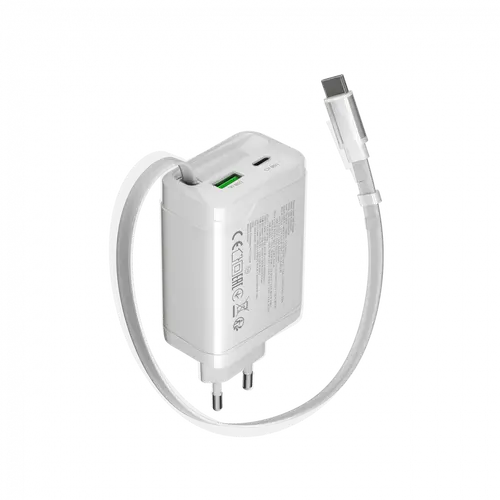 CANYON charger OnCharge 65RC Build-In Cable USB-C 65W 1xPD 1xQC EU White - image 1