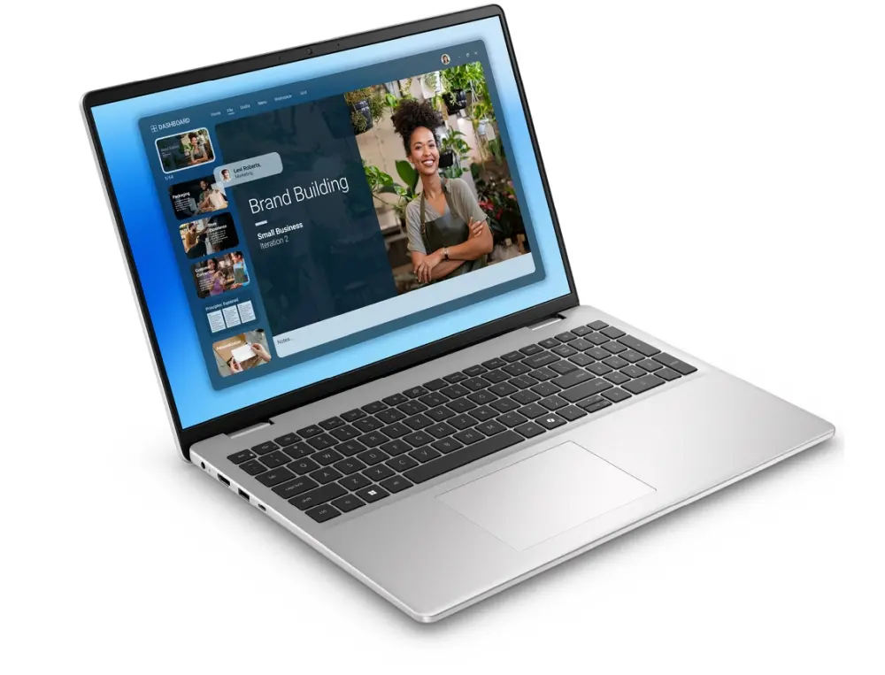 Лаптоп, Dell 16 DC16251, Intel Core 7 150U (10 cores, up to 5.4 GHz), 16.0" FHD+(1920x1200) AG 300nits, 16GB, 2x8GB, DDR5, 5200 MT/s, 512GB M.2 PCIe, Intel Graphics, Cam, FPR, Wi-Fi 6E, Backlit Kb, Win 11 Pro, Silver,Aluminium, 3Y PS - image 1