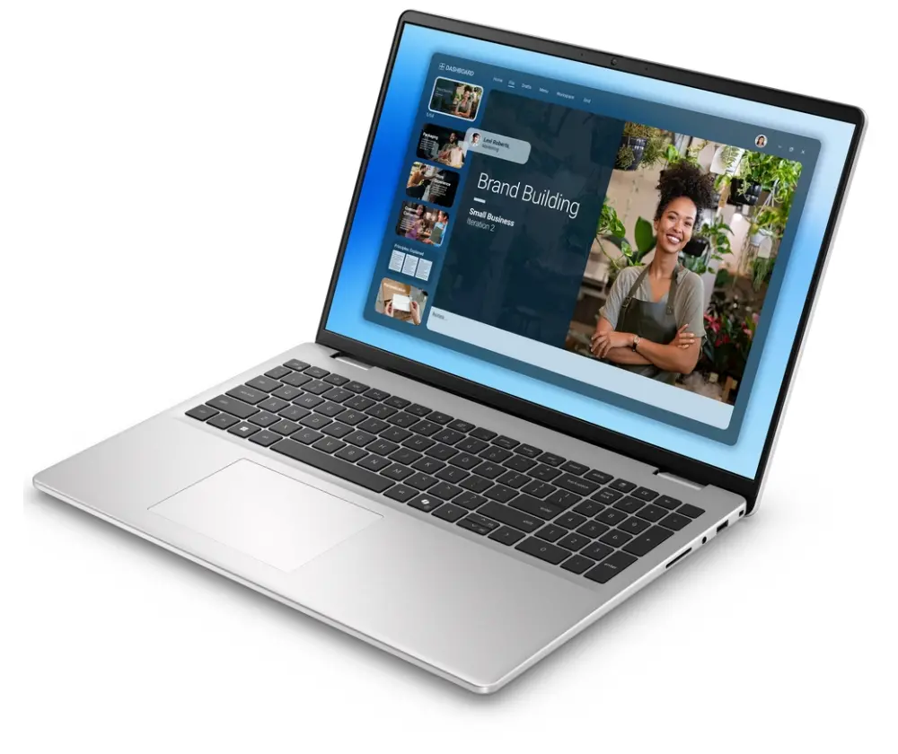Лаптоп, Dell 16 DC16251, Intel Core 7 150U (10 cores, up to 5.4 GHz), 16.0" FHD+(1920x1200) AG 300nits, 16GB, 2x8GB, DDR5, 5200 MT/s, 512GB M.2 PCIe, Intel Graphics, Cam, FPR, Wi-Fi 6E, Backlit Kb, Win 11 Pro, Silver,Aluminium, 3Y PS - image 2