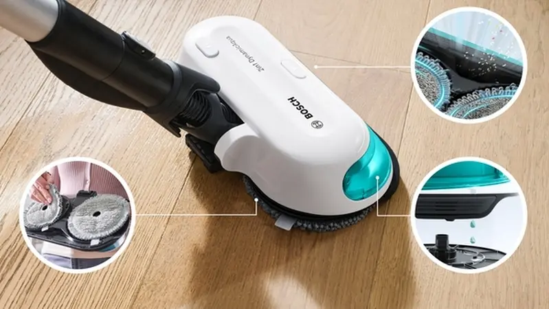 Прахосмукачка, Bosch BCS71HYG2, Cordless Handstick Vacuum Cleaner, Unlimited 7, ProHygienic Aqua, 2in1 for wet & dry cleaning, White - image 10