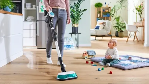 Прахосмукачка, Bosch BCS71HYG2, Cordless Handstick Vacuum Cleaner, Unlimited 7, ProHygienic Aqua, 2in1 for wet & dry cleaning, White - image 1
