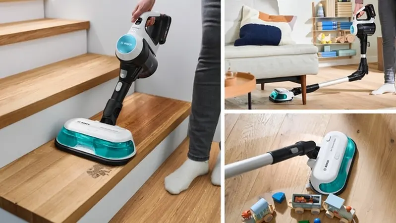 Прахосмукачка, Bosch BCS71HYG2, Cordless Handstick Vacuum Cleaner, Unlimited 7, ProHygienic Aqua, 2in1 for wet & dry cleaning, White - image 5