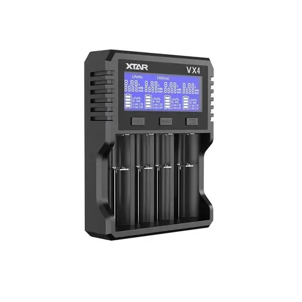 Зарядно устройство за NIMH/LiIon батерии 4 гнезда LCD дисплей USB VX4 SET XTAR - image 1
