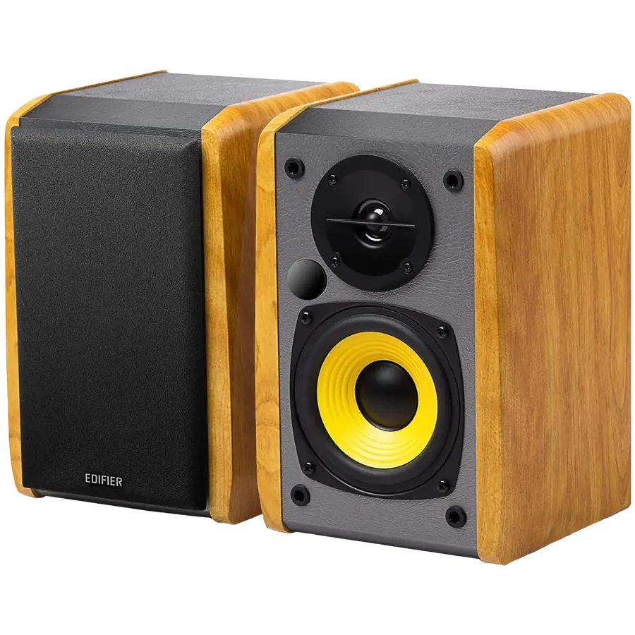 Edifier R1010BT Bookshelf Speakers, Bluetooth V5.1, Dual RCA Inputs, 4-inch Mid-Bass Drivers 0.5-inch Tweeters, 24 W RMS, Brown