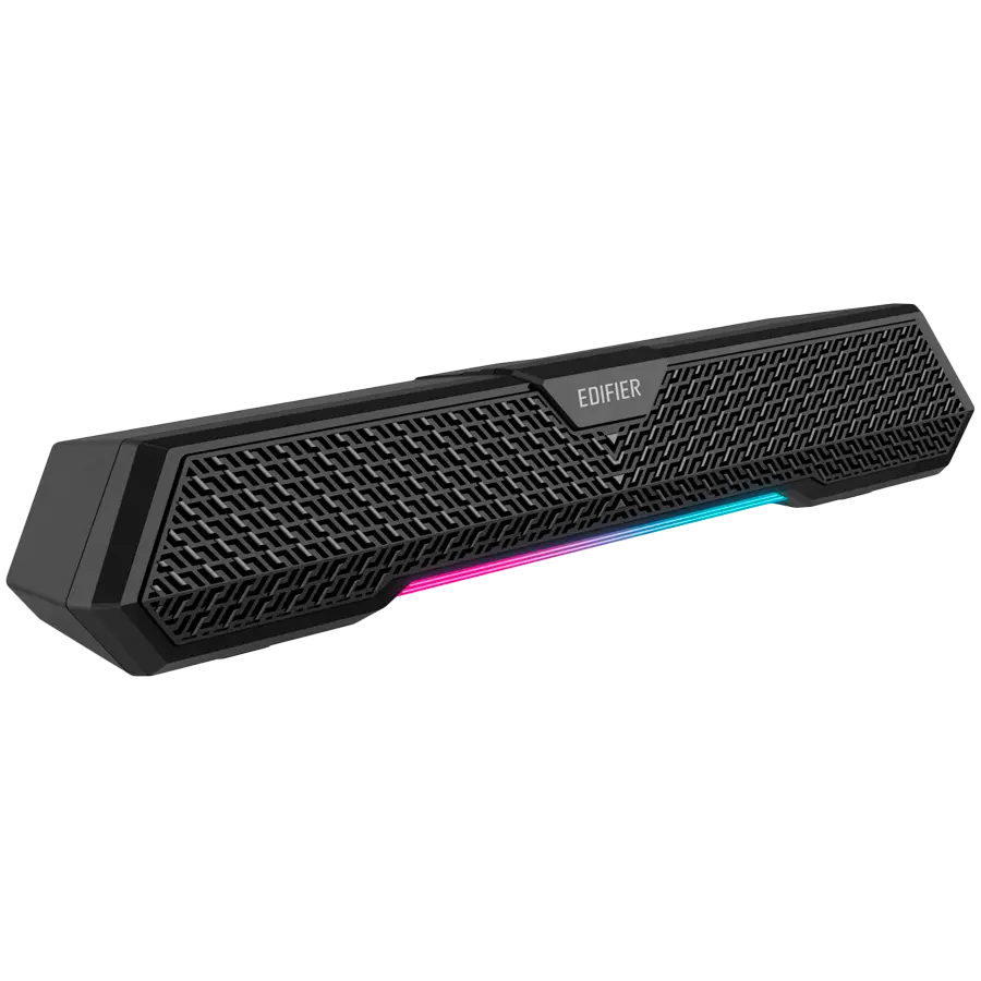 Edifier MG250 2.0 Desktop Soundbar, Bluetooth V5.3, USB-A soundcard input, 2-inch full-range drivers 5W (RMS) output, RGB light strip with companion app control, Built-in MEMS microphone with noise-cancellation, One-touch touch-panel control, Black - image 1