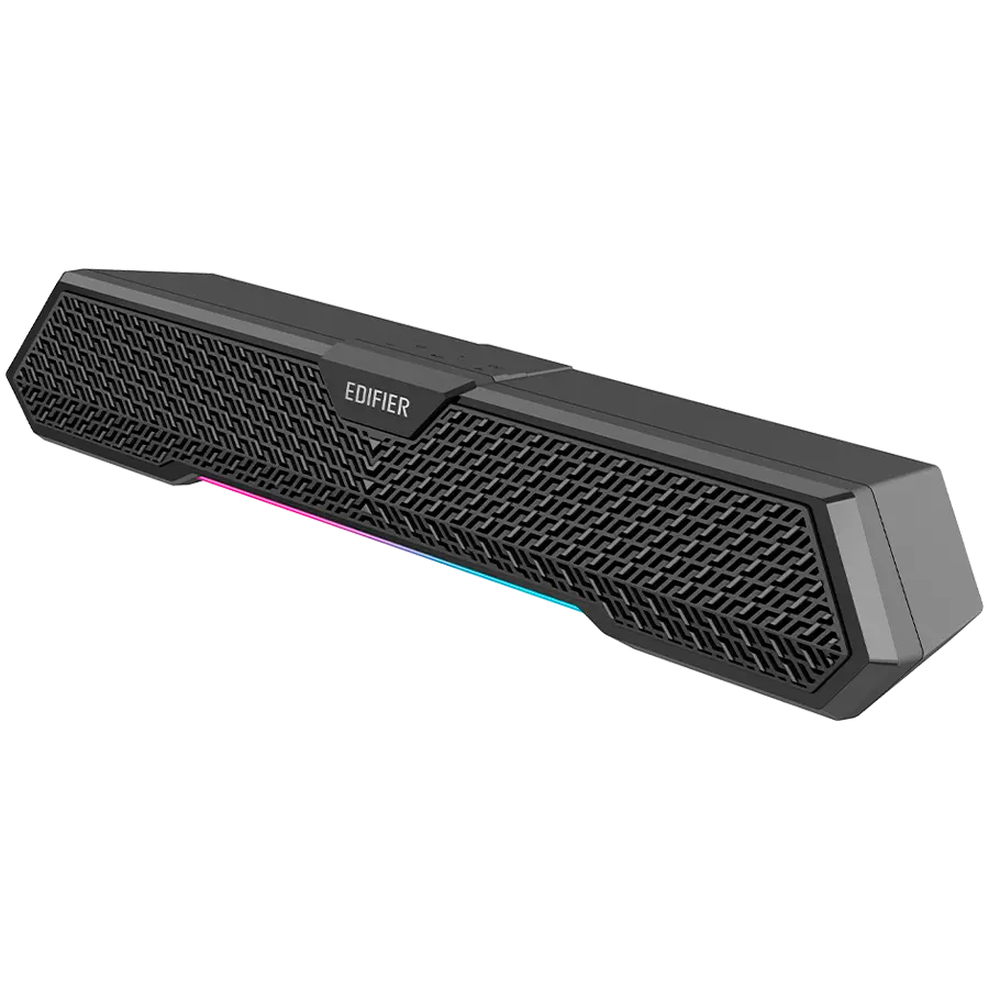 Edifier MG250 2.0 Desktop Soundbar, Bluetooth V5.3, USB-A soundcard input, 2-inch full-range drivers 5W (RMS) output, RGB light strip with companion app control, Built-in MEMS microphone with noise-cancellation, One-touch touch-panel control, Black - image 2