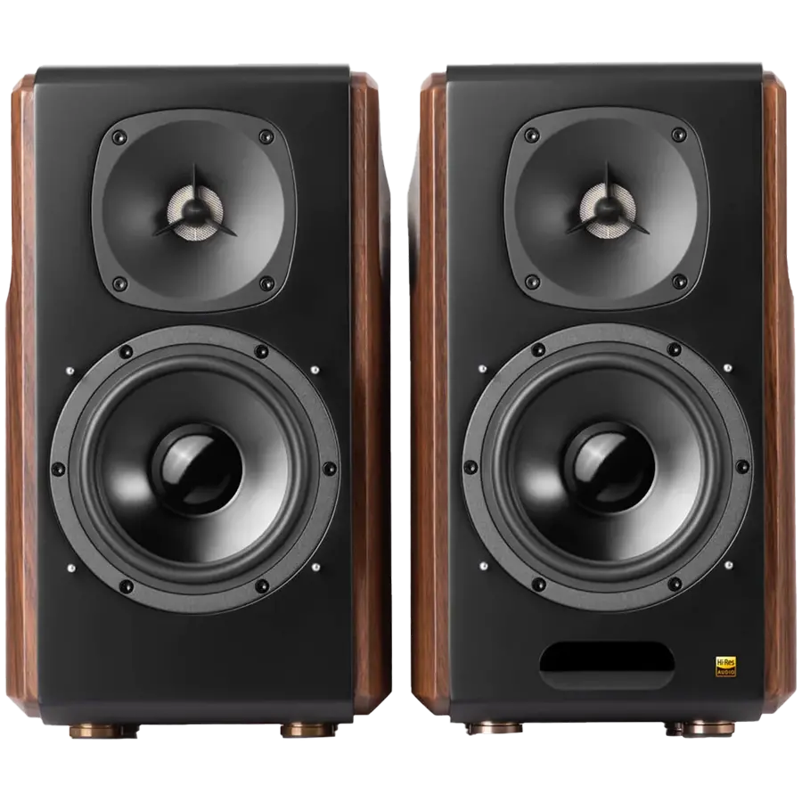 Edifier S2000MKIII Active Bookshelf Speakers, Bluetooth V5.0, Optical, Coaxial, Dual RCA Inputs, Planar diaphragm tweeters and aluminum diaphragm drivers, 130W (RMS), 4 EQ Presets, Control Knobs and Remote Control, Brown - image 1