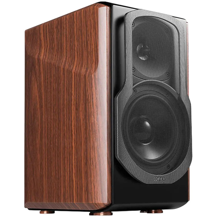 Edifier S2000MKIII Active Bookshelf Speakers, Bluetooth V5.0, Optical, Coaxial, Dual RCA Inputs, Planar diaphragm tweeters and aluminum diaphragm drivers, 130W (RMS), 4 EQ Presets, Control Knobs and Remote Control, Brown - image 2