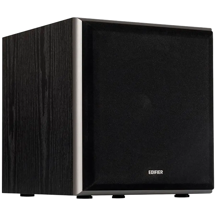 Edifier T5 Subwoofer activ, woofer de 8" cu cursă lungă și emisie frontală, 70W RMS, frecvențe joase până la 38Hz, carcasă MDF cu vinil cu aspect