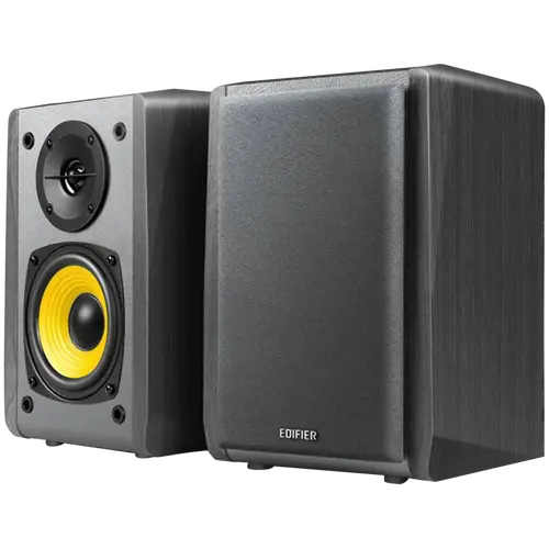 Edifier R1010BT Boxe de raft, Bluetooth V5.1, intrări duble RCA, drivere mid-bass de 4 inch, tweetere de 0.5 inch, 24 W RMS, negru - 1