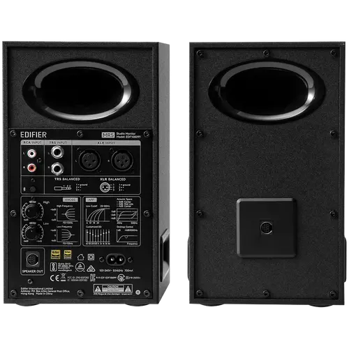 Edifier MR5 Active Studio Monitors (Tri-amped), BT V6.0, Balanced XLR, Balanced TRS, RCA and AUX, with headphone output, 5-inch woofers, 3.75-inch mid-range drivers, and 1-inch silk dome tweeters, 110W (RMS), Room Acoustic Compensation, Black - image 1