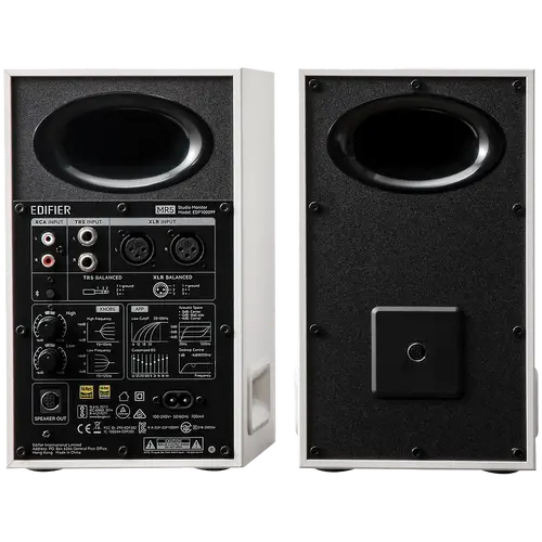 Edifier MR5 Active Studio Monitors (Tri-amped), BT V6.0, Balanced XLR, Balanced TRS, RCA and AUX, with headphone output, 5-inch woofers, 3.75-inch mid-range drivers, and 1-inch silk dome tweeters, 110W (RMS), Room Acoustic Compensation, White - image 1