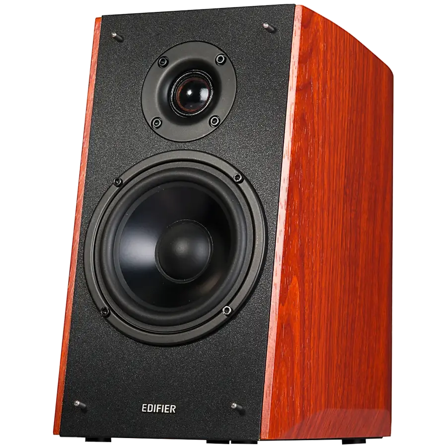 Edifier R2000DB 2.0 Bookshelf Speakers, Bluetooth, 3.5mm to RCA, Optical, 1-inch Tweeters, 5-inch Drivers, 120W (RMS), Control Knobs and Remote Control, Brown - image 1