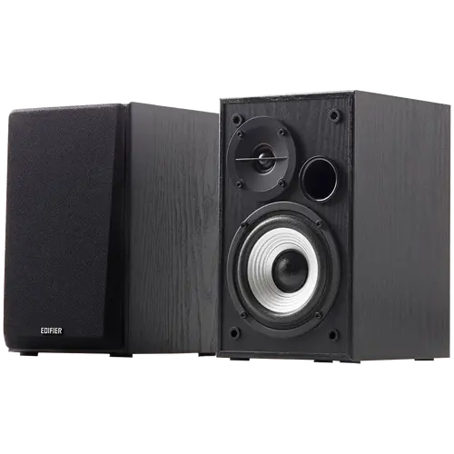 Edifier R980T 2.0 Bookshelf Speakers, Dual RCA and 3.5mm headphone output, 0.5-inch Tweeters, 4-inch Bass Drivers, 24W (RMS), Black