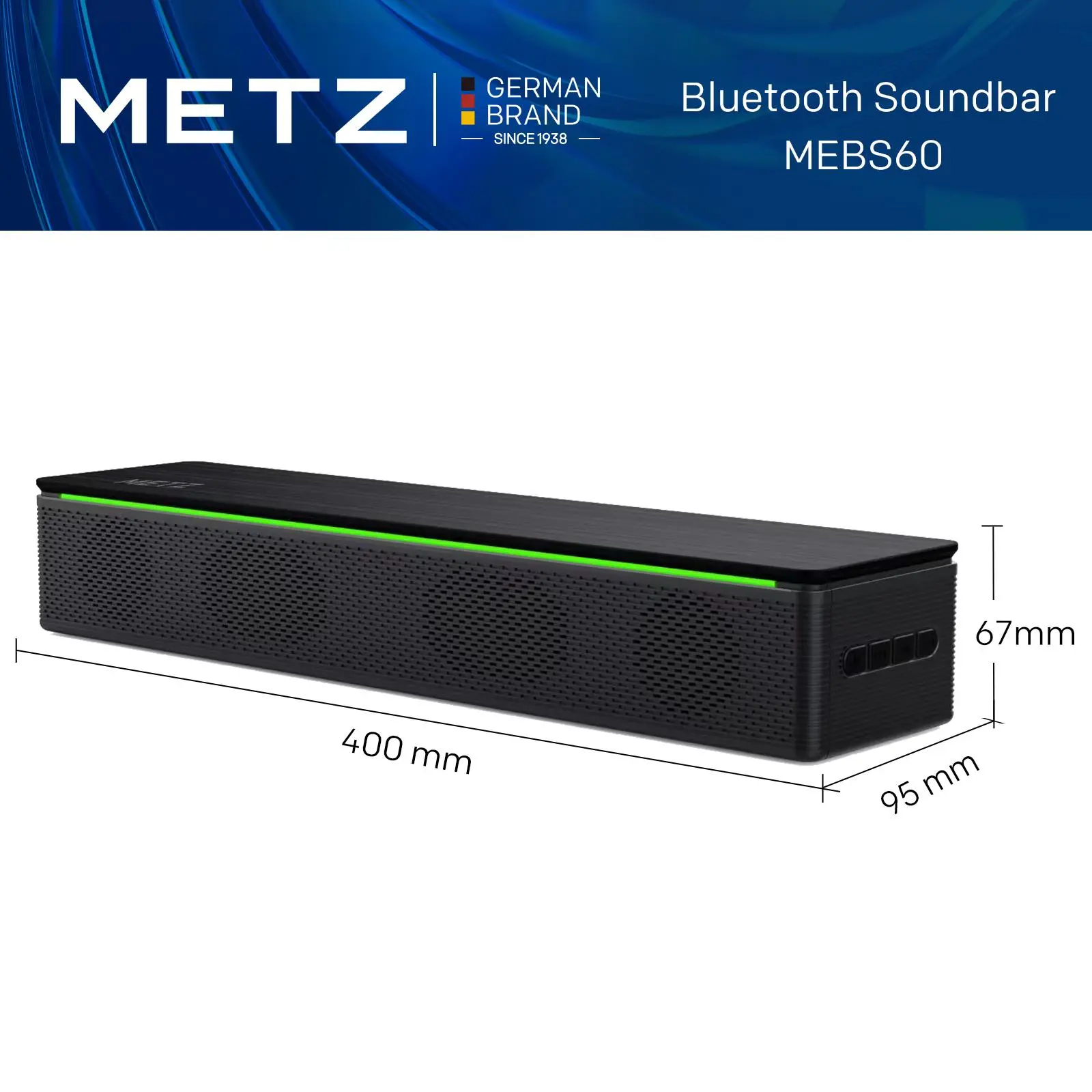 METZ Блутут колона Sound 2 Mini /soundbar/, 10W, LED,FM радио, SD слот - image 1