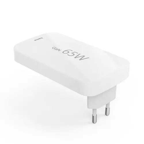 HAMA Бързо мини зарядно, 65W, 2x USB-C, 1x USB-A, PD, плоско, бяло - image 2