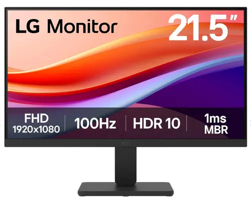 Монитор, LG 22U401A-B, 21.5" VA, 5ms (GtG at Faster), 100Hz, 3000:1,  Dynamic Action Sync, 250 cd/m2, Full HD 1920x1080, HDR 10 / sRGB 99%, VRR, Flicker Safe, Reader Mode, D-Sub, HDMI, Tilt, Headphone out, Black