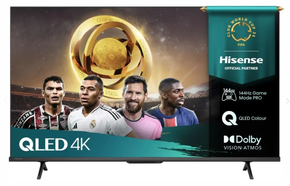 Телевизор, Hisense 50" E7Q Pro, 4K Ultra HD 3840x2160, QLED, Quantum Dot, 144Hz, HDR 10+ adaptive, HLG, Dolby Vision, DTS Virtual X, Smart TV, WiFi 5GHz, WiFi Direct, BT, Anyview Cast, 3xHDMI, 2xUSB, LAN, CI+, DVB-T2/C/S2, Black