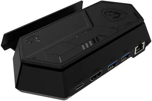 Докинг станция, MSI Nest Docking Station with USB-C Cable, compatible with All MSI Claw gaming handhelds, USB-C w/PD 100W, HDMI 2.0 (4K/60Hz), USB-C 3.2 (5Gb/s), 2 x USB-A 3.2 (5Gb/s), RJ45 (10/100/1000 Mbps), 16.5 x 8 x 3.65cm, 0.206kg - image 2
