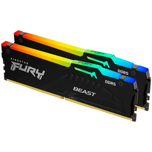 Kingston 64GB 5600MT/s DDR5 CL36 DIMM (Kit of 2) FURY Beast RGB