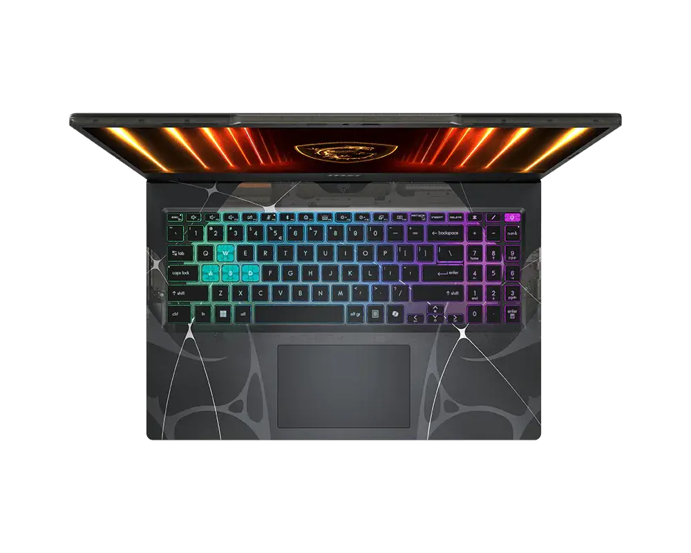 Лаптоп, MSI Cyborg 15 B2RWFKG, Intel Core 7 240H (10C/16T, up to 5.2GHz, 24MB), GeForce RTX 5060 8GB GDDR7 572 AI TOPS, 15.6" FHD (1920x1080), 144Hz, IPS-Level, 16GB DDR5 2x8 5600MHz, 512GB PCIe Gen4x4 SSD, Intel WiFi 6E, BT 5.3, 4 Zone RGB Kbd, NO OS, 2.1kg - image 3