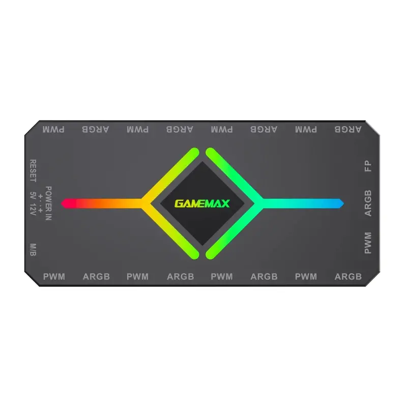 Gamemax distribuitor ventilatoare Hub ventilatoare - V4.0 PWM ARGB Hub + controler Negru