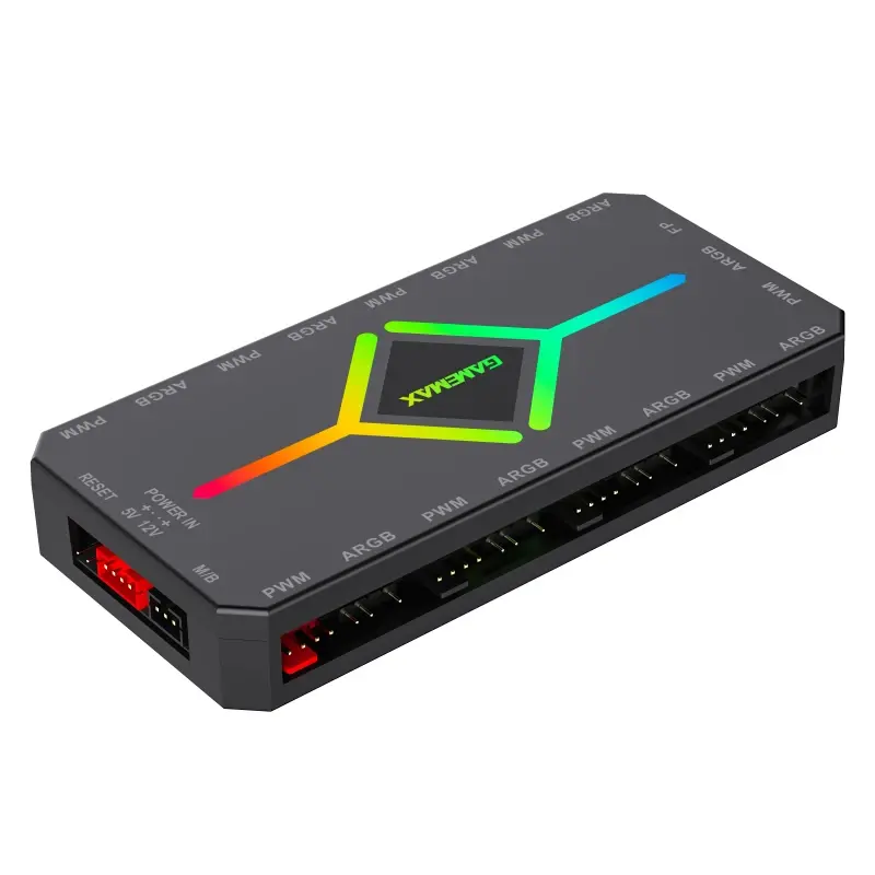 Gamemax distribuitor ventilatoare Hub ventilatoare - V4.0 PWM ARGB Hub + controler Negru - image 2