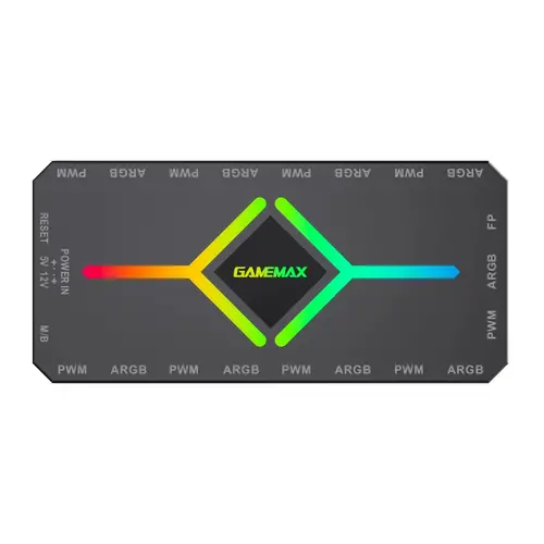 Gamemax διακλαδωτής ανεμιστήρων Hub ανεμιστήρων - V4.0 PWM ARGB Hub + ελεγκτής Μαύρο