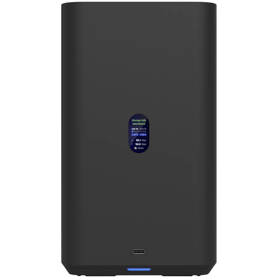 Ubiquiti UniFi UNAS-2-B-EU Network Attached Storage with (2) 3.5inch HDD bays, 2.5 GbE networking, USB-C connectivity, and an included PoE++ adapter, all in a compact footprint, black - image 2