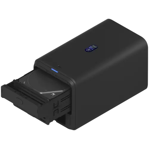 Ubiquiti UniFi UNAS-2-B-EU Network Attached Storage with (2) 3.5inch HDD bays, 2.5 GbE networking, USB-C connectivity, and an included PoE++ adapter, all in a compact footprint, black - image 5