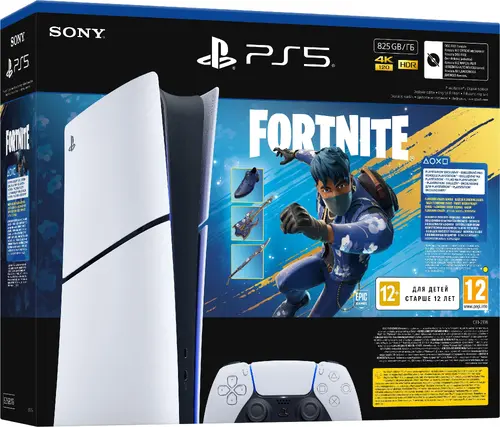 Конзола PlayStation 5 (Slim) - Digital Edition + Fortnite Flowering Chaos