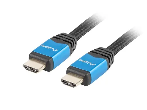 Кабел, Lanberg HDMI M/M V2.0 cable 1m CU, black premium