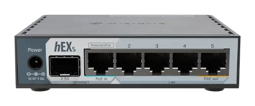 Рутер MikroTik E60iUGS, hEX S, 950MHz, 512MB, 5xGE, 1x 2.5G SFP, PoE, USB 3.0