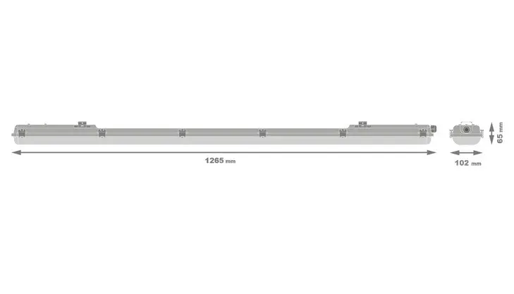 LED ΦΩΤΙΣΤΙΚΟ ΣΤΕΓΑΝΟ DAMP PROOF HOUSING E IP65 1200 E 2XLAMP IP65 LEDVANCE - image 2