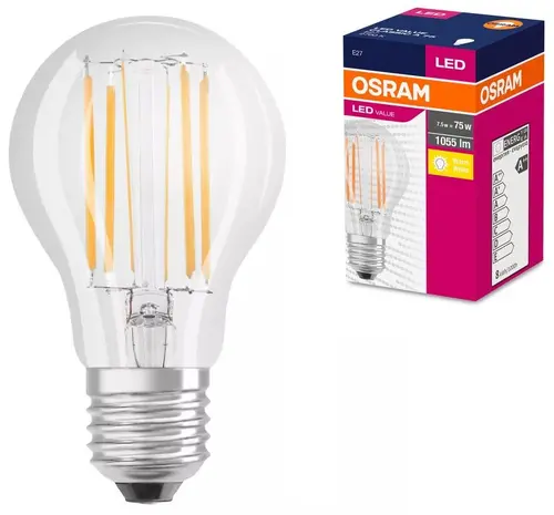 LED ЛАМПА VALUE FILAMENT CLA75 1055lm/827 E27 LEDVANCE