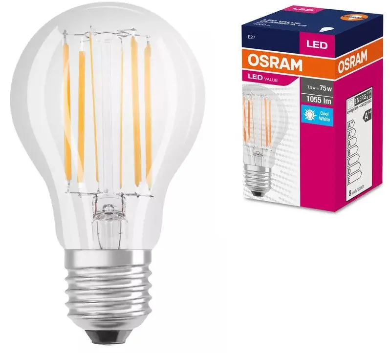 LED ЛАМПА VALUE FILAMENT CLA75 1055lm/840 E27 LEDVANCE