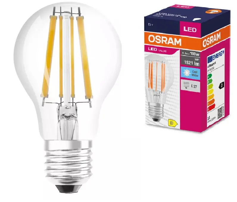 LED ЛАМПА VALUE FILAMENT CLA100 1520lm/840 E27 LEDVANCE
