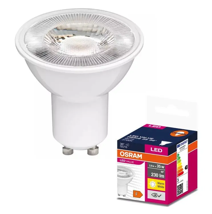 LED ЛАМПА VALUE PLAST PAR16 35 36° 3,2W/827 GU10 LEDVANCE