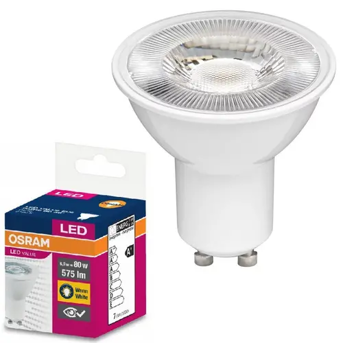 LED ЛАМПА VALUE PLAST  PAR16 80  36° 6,9W/827 GU10 LEDVANCE